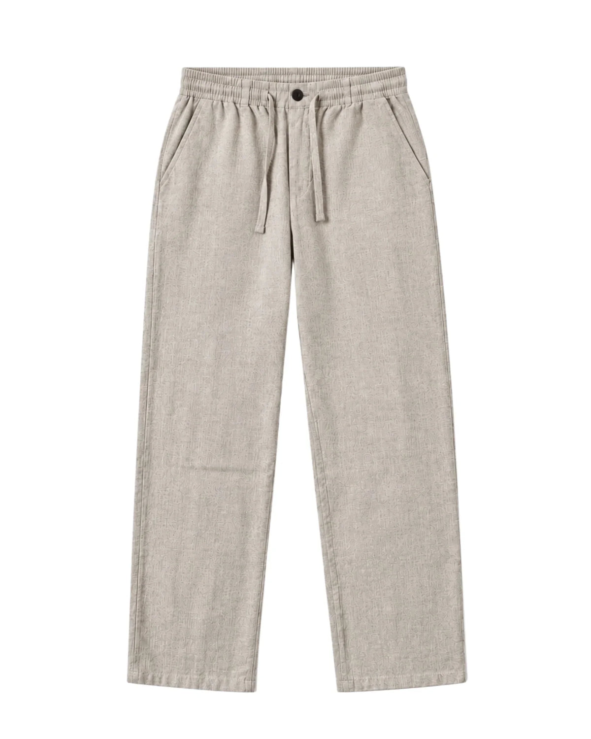 Regular drawstring linen pants-sandstone