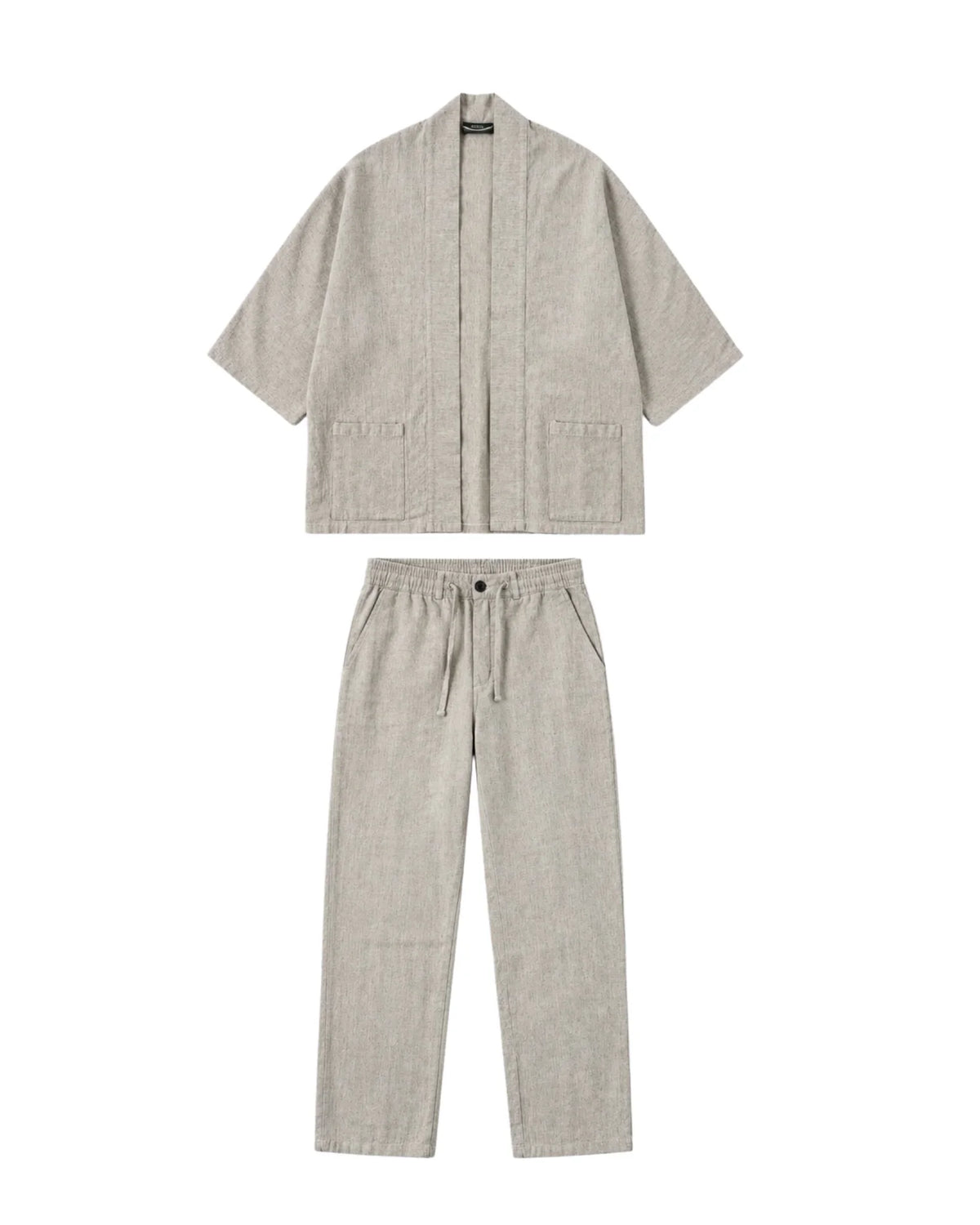 Sema linen kimono set-sandstone